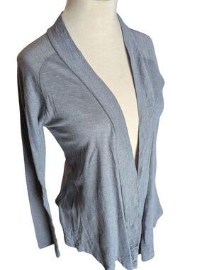 Aventura Blue Grey Heathered Lightweight Flowy Wrap Cardigan